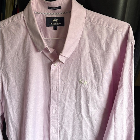 Men’s Large La Martina Dress Shirt
Office Button Down 
Chambray color - Picture 4 of 7